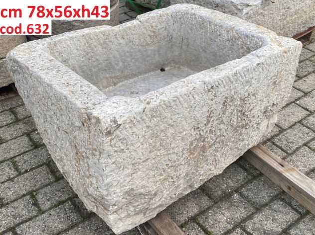Lavello lavandino fontana vasca rustico in pietra - Foto 6