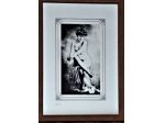 QUADRO A SPECCHIO RIGHETTI PROD DONNA SEDUTA SVESTITA ANNI 70