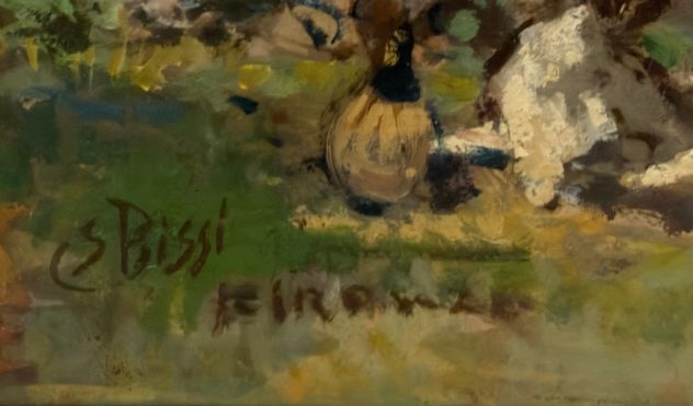 Sergio Cirno Bissi pittore quadro olio Picnic con vista Firenze - Foto 2