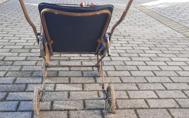 PASSEGGINO PEG BLU VINTAGE ANNI ‘60 / ‘70,SCHIENALE REGOLABILE, USATO - Foto 7