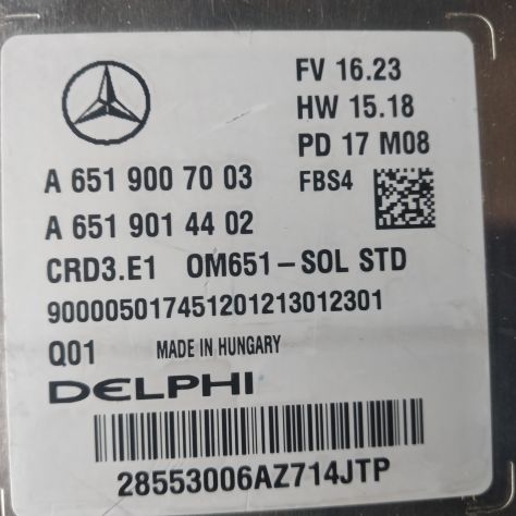 centralina motore Delphi, Mercedes-Benz, A6519007003, A 651 900 70 03, A65190144 - Foto 5