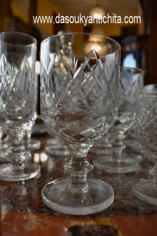 Servizio  bicchieri in cristallo vintage Webb Corbett anni 60 modello georgiano - Foto 8