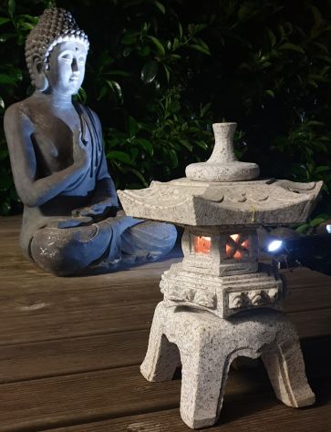 Lanterna Giapponese gigante Rokkaku Yukimi in pietra granito - Foto 6