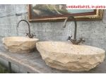 Lavabo lavandino da appoggio in pietra beige 1