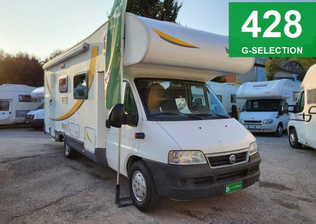CAMPER BENIMAR FIAT MANSARDATO 7 POSTI DOPPIA DINETTE LETTI CASTELLO FOTOVOLTAICO GENERALI USATO