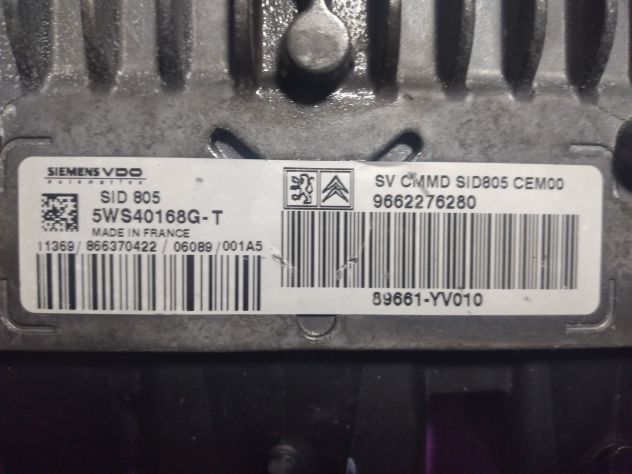 Centralina motore (ECU) Siemens SID 805 - 5WS40168G-T | 89661-YV010 | 9662276280 - Foto 3