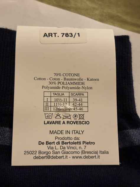 CALZE NUOVE CON CARTELLINO IN COTONE INVERNALE DA UOMO”DeBert”MADE IN ITALY - Foto 10