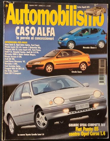 Automobilismo 08/97 ToyotaMazdaAudi ecc.