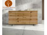 Mobili Rustici Credenza Legno Moderna 4 Ante Rovere Nodato Spazzolato Cod 206M