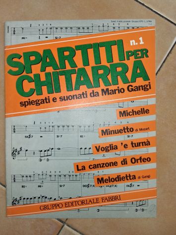 Blocco di 9 Spartiti e Corsi di Chitarra Vintage di Cimma - Gangi - Carcassi - Foto 7