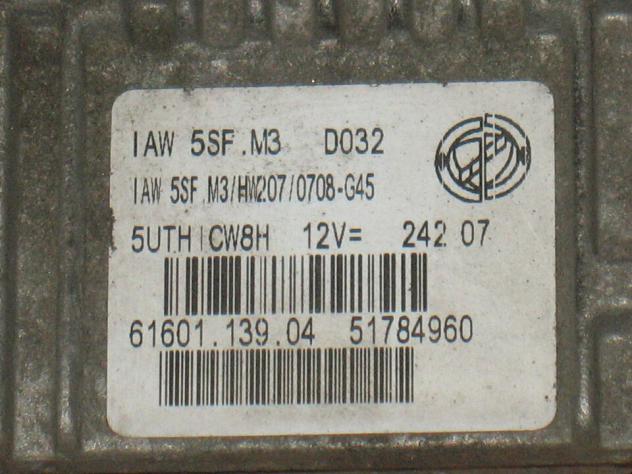 5sfM3 51784960 ECU FIAT MUSA 1.4 IAW 5sf.M3 hw207 51784960 IAW5sf.M3 - Foto 2