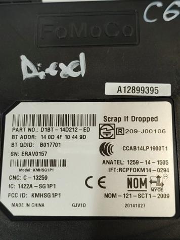 MODULO CONTROLLO BLUETOOTH FORD B - Max Berlina D1BT-14D212-ED RTJC bifuel/gas 1388 (12) - Foto 2