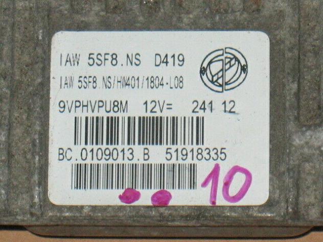 5SF8NS 51918335 ECU FIAT 500 PUNTO PANDA 1.2 IAW 5SF8.NS 51918335 HW401 - Foto 2