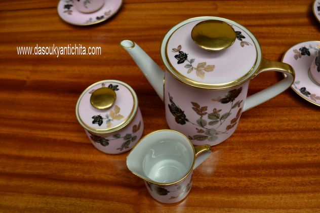 Servizio da caffè da sei in porcellana rosa di Sevres anni 50/60 - Foto 8