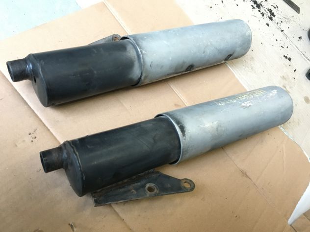 Coppia Scarichi Terminali Silenziatori Moto Enduro MALAGUTI 125 YLC anno 1989 - Foto 7