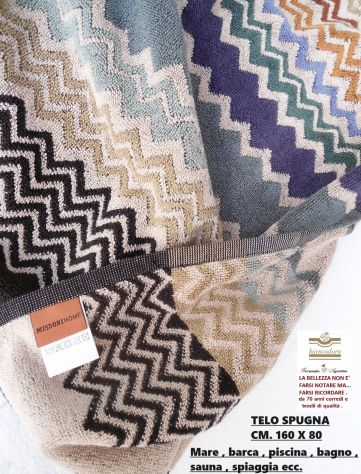Teli spugna MISSONI , mare piscina bagno ecc. cm. 160 x 80 unisex - Foto 5