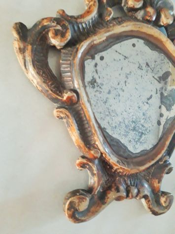 Coppia Antichi Specchi fine '700 al mercurio cornice cartagloria , pezzi unici l - Foto 6