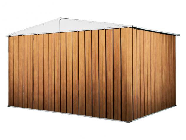 Box prefabbricato, casetta da giardino in lamiera zincata. Capanno deposito attrezzi in Acciaio Zincato 3.60 x 3.45 m x h2.12 m - Peso 150 KG – 12,42 - Foto 3