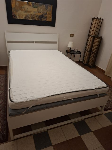 Struttura letto una piazza e mezzo, bianco, usato - Foto 3