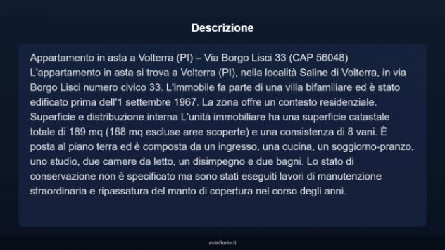 Immobile in asta di 189 m² con più di 5 locali e box auto in vendita a Volterra - Foto 8