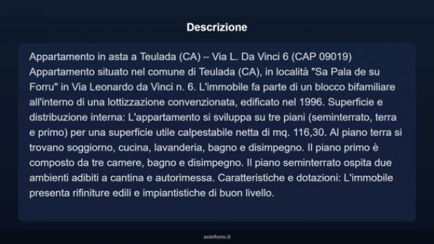 Immobile in asta di 170 m² con più di 5 locali e box auto in vendita a Teulada - Foto 12