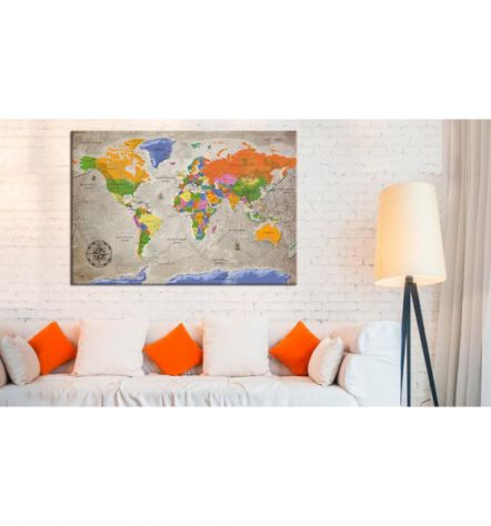 Quadro Di Sughero Il Mondo Cm.90x60 E 120x80 Arredalacasa - Foto 2