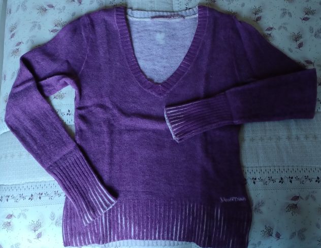 MAGLIONI DA DONNA SCOLLO V FUCSIA E VERDE - Foto 7