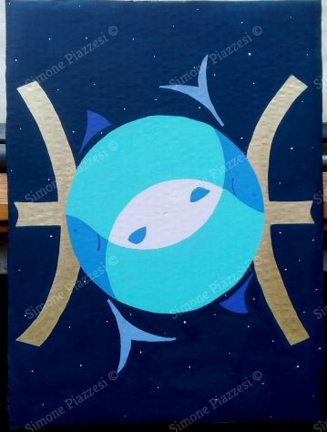 Quadro di Simone Piazzesi - I PESCI COSMICI (2021)