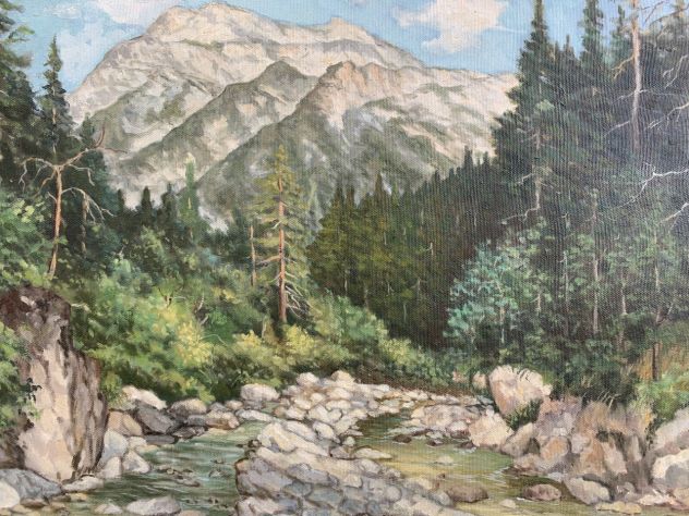 Dipinto Olio su tela 40x50 - Paesaggio di Montagna - Foto 2