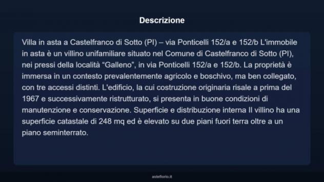 Immobile in asta di 248 m² con più di 5 locali e box auto in vendita a Castelfranco di Sotto - Foto 3