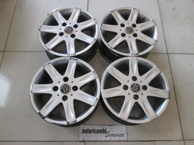 6JX14H2 ET25 SET 4 CERCHI IN LEGA DA 14 POLLICI 4 FORI PEUGEOT 208 1.4 G 70KW 5M 5P (2014) RICAMBIO USATO STRISCIATI DA VERNICIARE