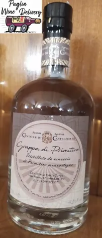 Grappa bianca primitivo, Azienda Cantore di Castelforte, 42°vol - 500ml