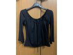UNA MAGLIETTA DA DONNA/RAGAZZA,VINTAGE,NERA,CON MANICHE A 3/4 ELASTICIZZATA,TG S