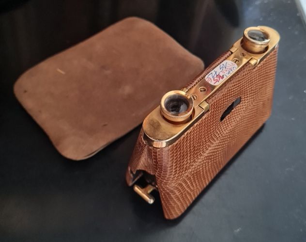 Binocolo Dèco da teatro compatto con rivestimento in pelle