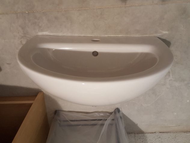 Lavandino lavabo bagno ceramica bianco (sanitari)