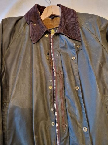 Barbour Beaufort verde ORIGINALE + pelliccia come NUOVO e cerato!
