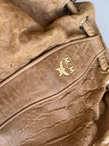 MCM borsa donna in pelle martellata naturale - Foto 3