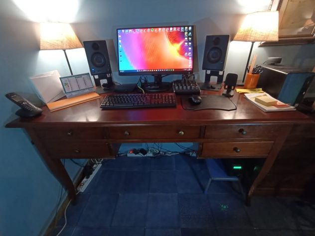 SCRIVANIA CON 5 CASSETTI LEGNO