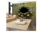 Fotomurale Adesivo Con Un Muro Verde Bucato ARREDALACASA