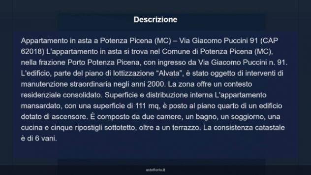 Immobile in asta di 111 m² con più di 5 locali e box auto in vendita a Potenza Picena - Foto 3