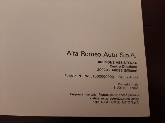 ALFA 6 2000/2500/2500 IE CARATTERISTICHE E PRESCRIZIONI TECNICHE 1983 ORIGINALE - Foto 3