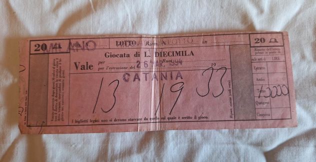 RICEVUTA GIOCATA DEL LOTTO ESTR.1994 VINTAGE - Foto 3