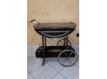 Carrello Bar Vintage Stile Sorrentino Intarsiato Nero Oro Anni 60