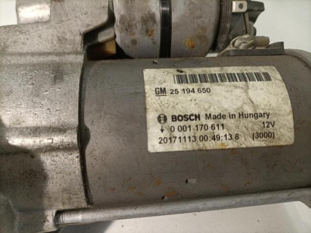 MOTORINO D' AVVIAMENTO OPEL Mokka X 25194650/0001170611 A14NET benzina 1364 (16) - Foto 2