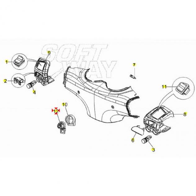 Commutatore a chiave scooter Piaggio 643132 582951 - Foto 4