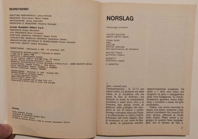 Norslag di Michael Sinclair 1°Ed.Mondadori, novembre 1975 perfetto - Foto 5