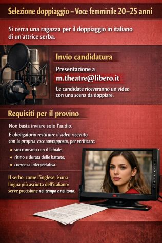 Selezione di doppiatrice per film in uscita a Trieste