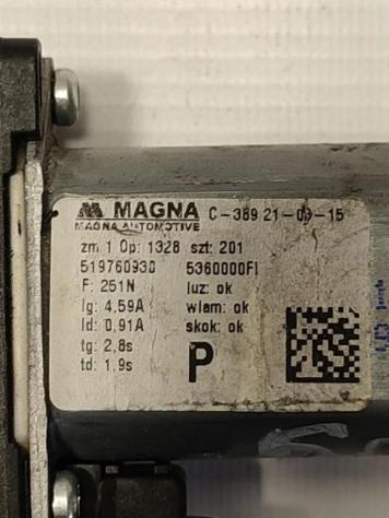 MOTORINO ALZAVETRO ANTERIORE DESTRA FIAT 500 Serie 519760930 5360000FI (0714) - Foto 3