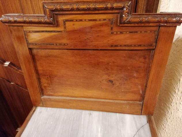 Comodino Colonnetta Primi Del 900 Novecento Con Marmo - Foto 8