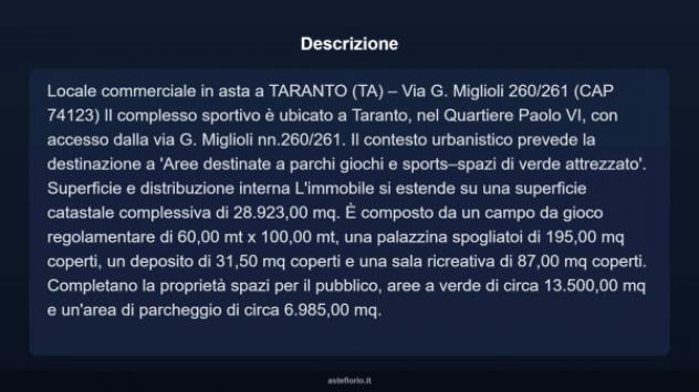 Immobile in asta di 28923 m² in vendita a Taranto - Foto 3